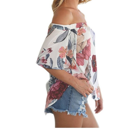 ADELAIDE Off Shoulder Floral Blouse - Picture 3 of 5